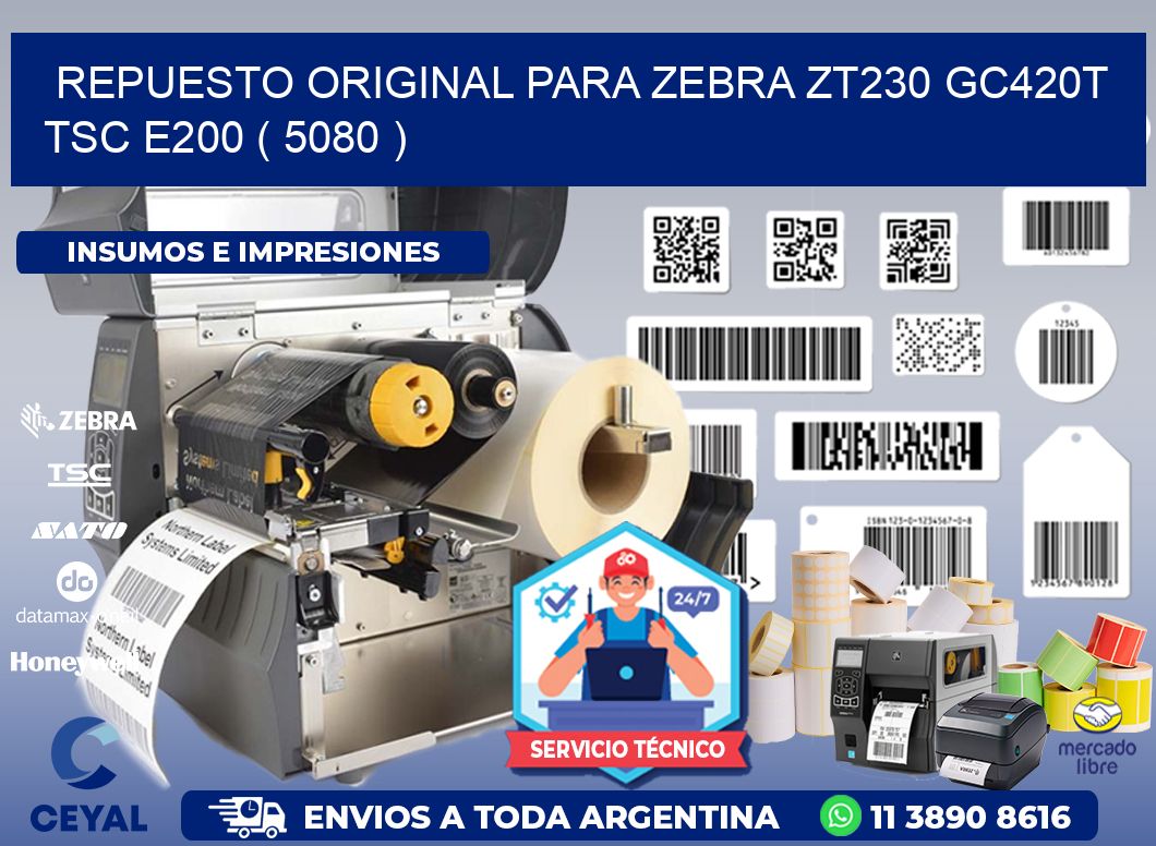 REPUESTO ORIGINAL PARA ZEBRA ZT230 GC420T TSC E200 ( 5080 )