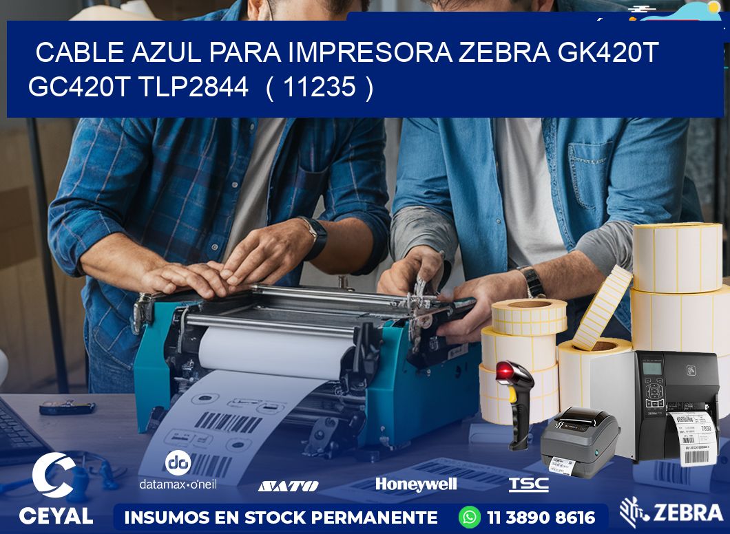 cable azul para impresora zebra GK420T GC420T TLP2844  ( 11235 )