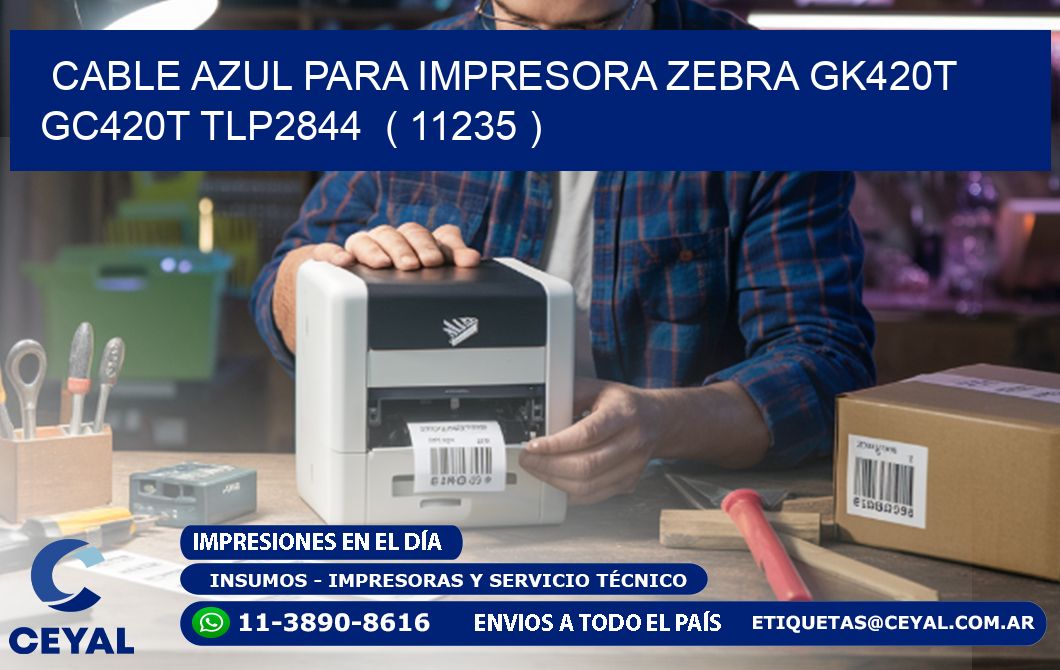 cable azul para impresora zebra GK420T GC420T TLP2844  ( 11235 )