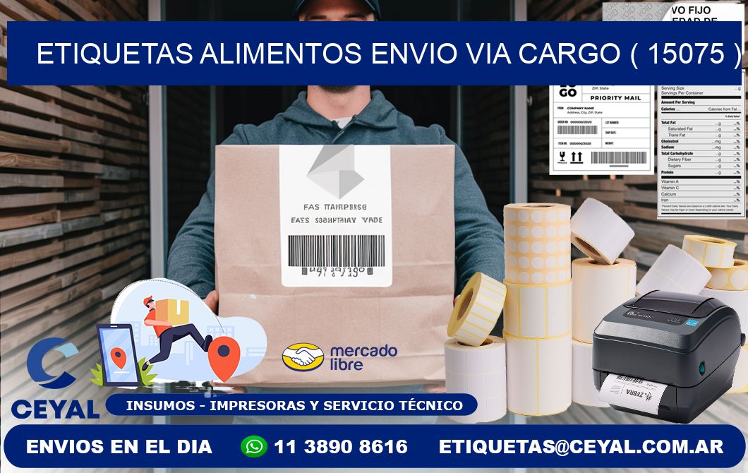 etiquetas alimentos envio via cargo ( 15075 )