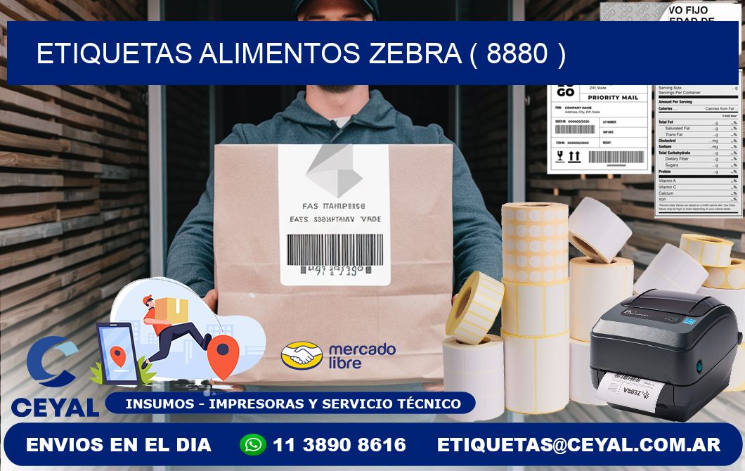 etiquetas alimentos zebra ( 8880 )