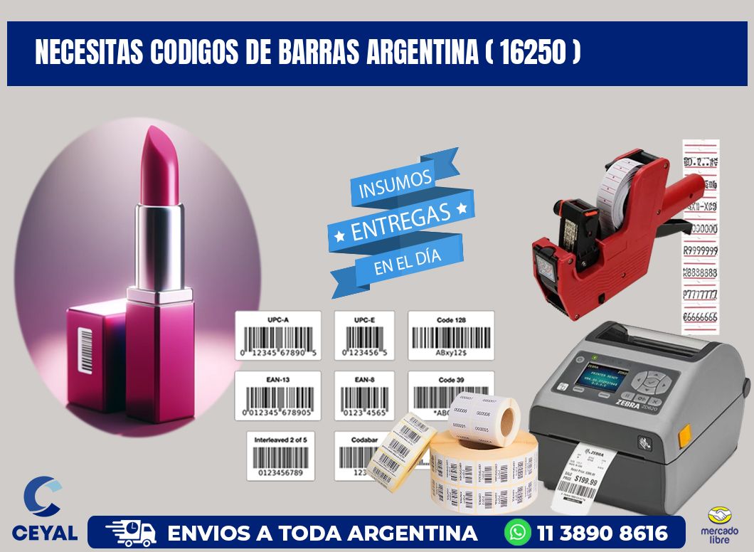necesitas codigos de barras argentina ( 16250 )