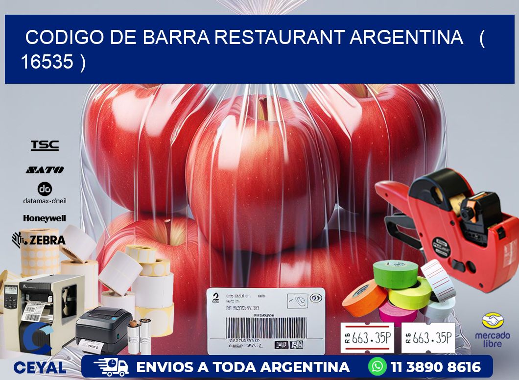 CODIGO DE BARRA RESTAURANT ARGENTINA   ( 16535 )