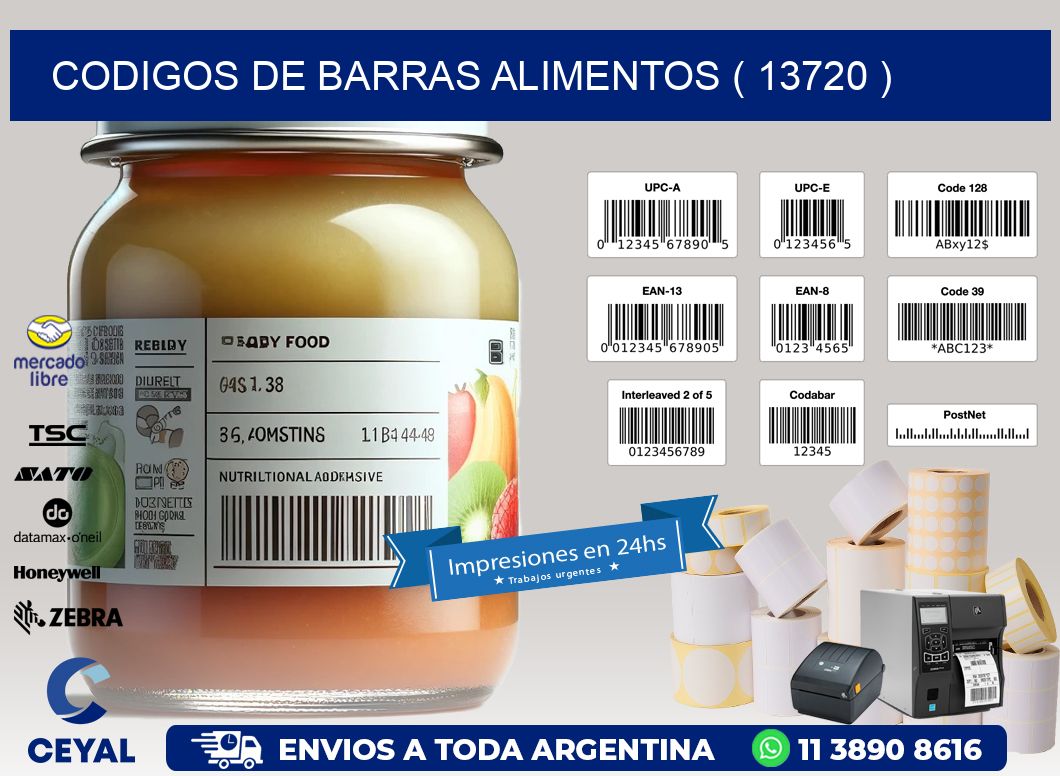 CODIGOS DE BARRAS ALIMENTOS ( 13720 )