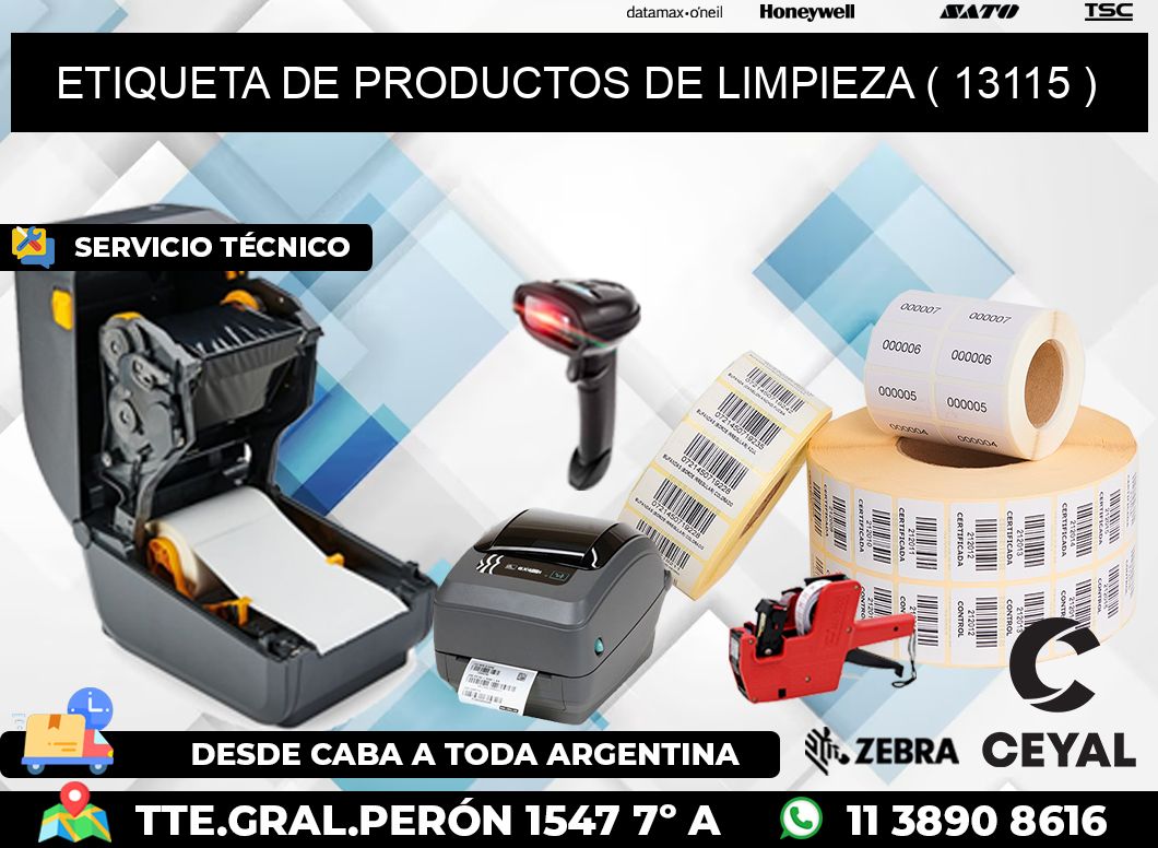 ETIQUETA DE PRODUCTOS DE LIMPIEZA ( 13115 )