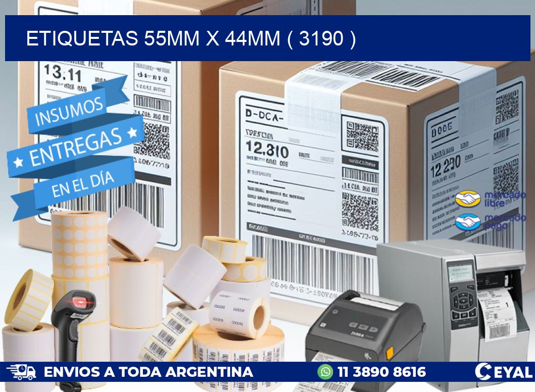 ETIQUETAS 55MM X 44MM ( 3190 )