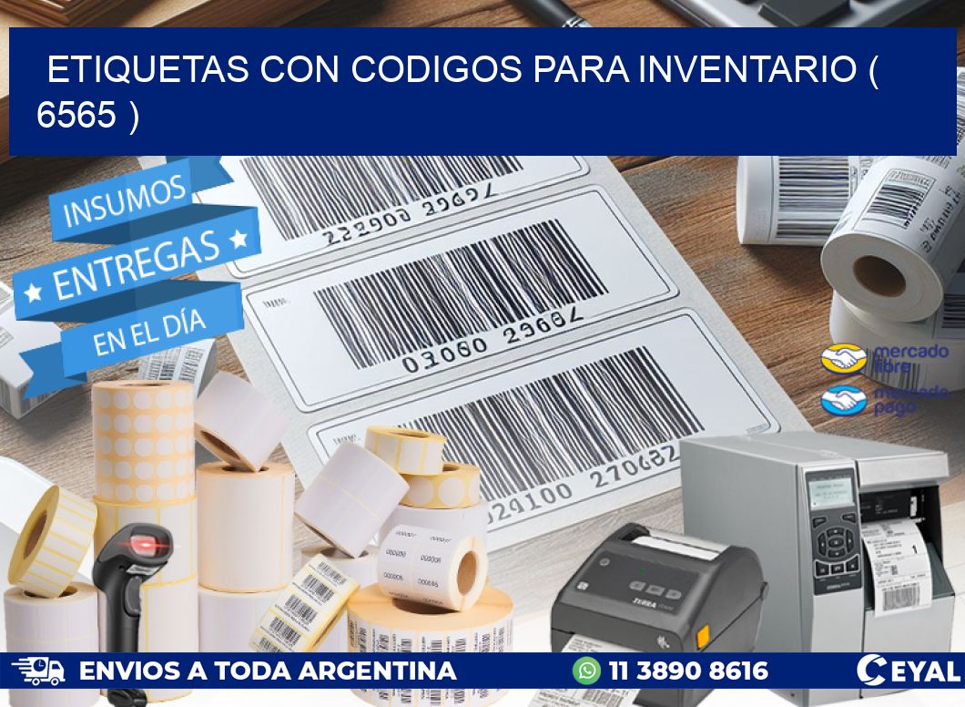 ETIQUETAS CON CODIGOS PARA INVENTARIO ( 6565 )