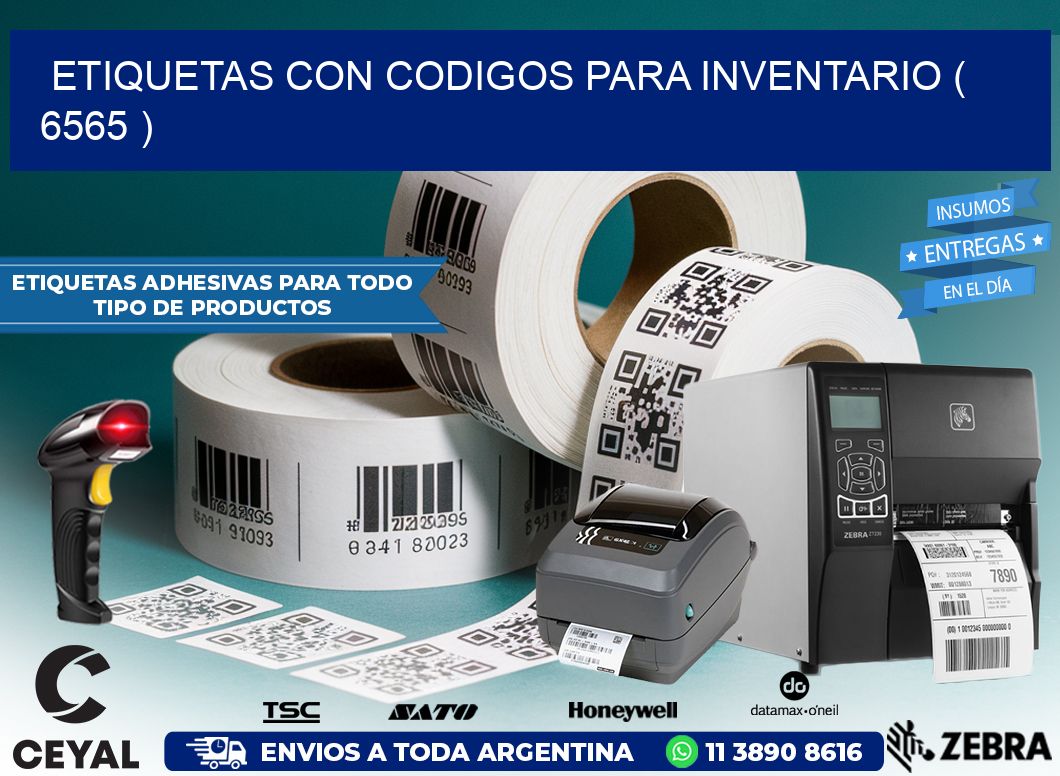 ETIQUETAS CON CODIGOS PARA INVENTARIO ( 6565 )