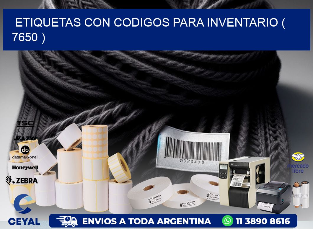 ETIQUETAS CON CODIGOS PARA INVENTARIO ( 7650 )