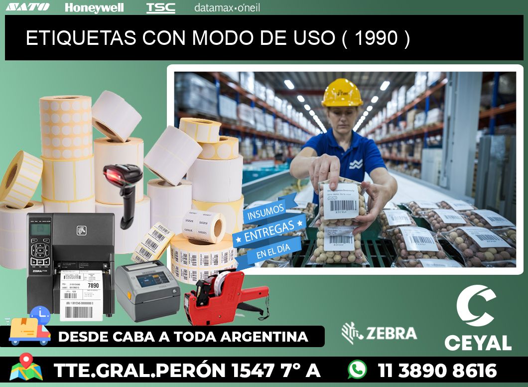 ETIQUETAS CON MODO DE USO ( 1990 )