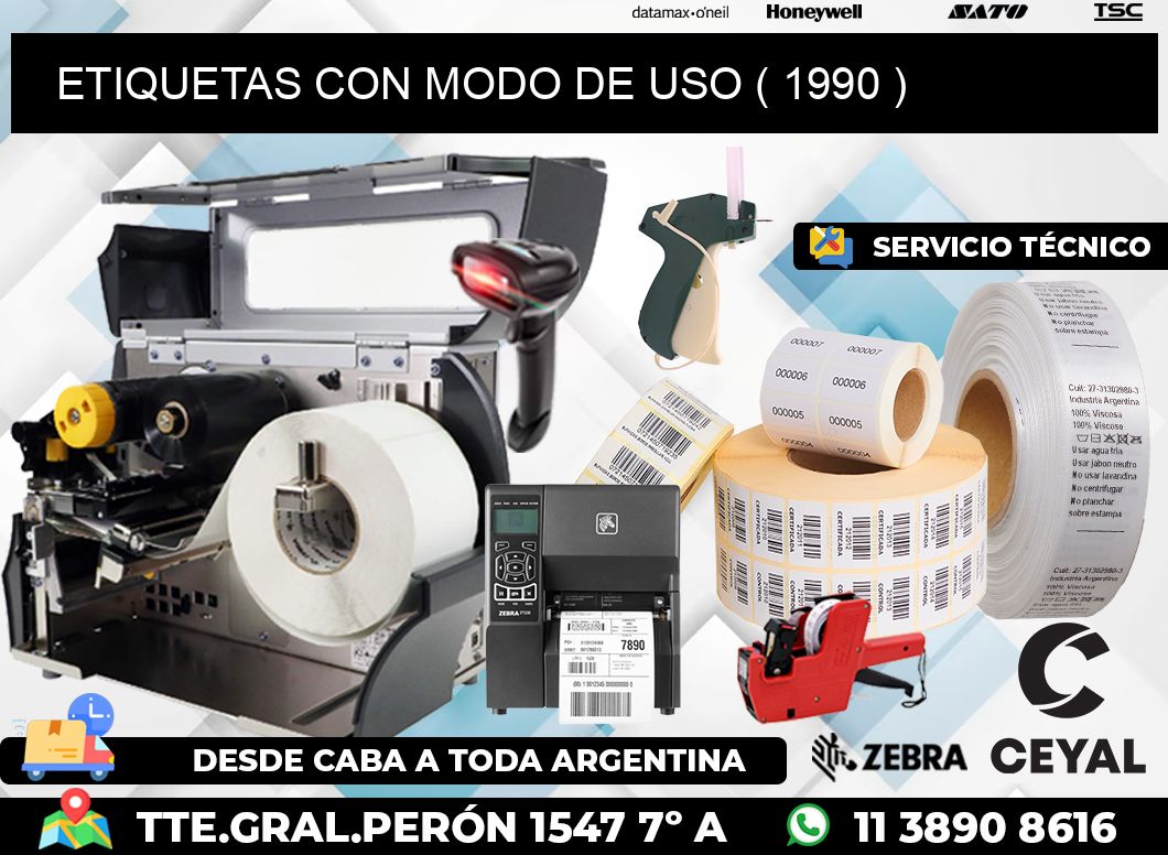 ETIQUETAS CON MODO DE USO ( 1990 )