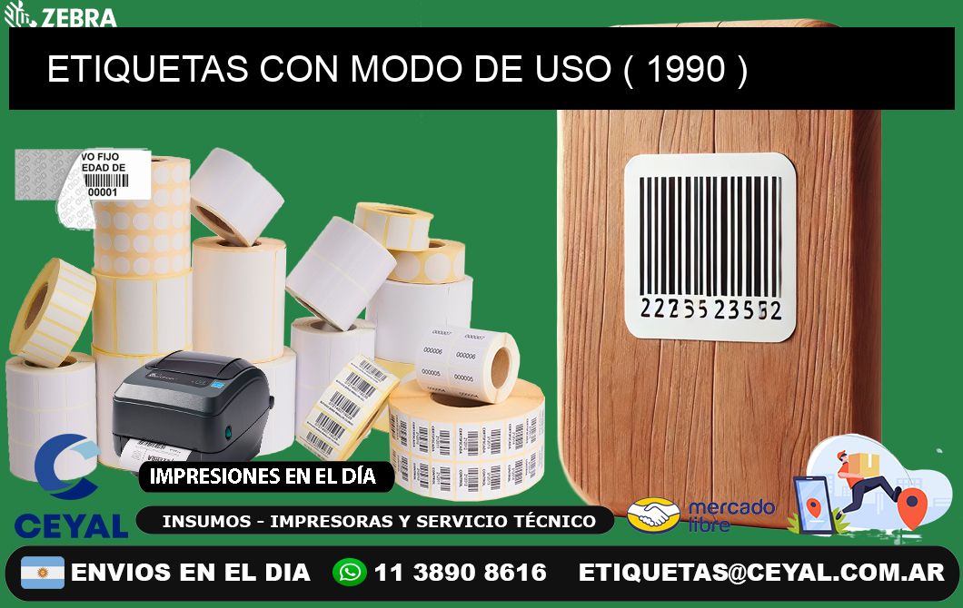 ETIQUETAS CON MODO DE USO ( 1990 )