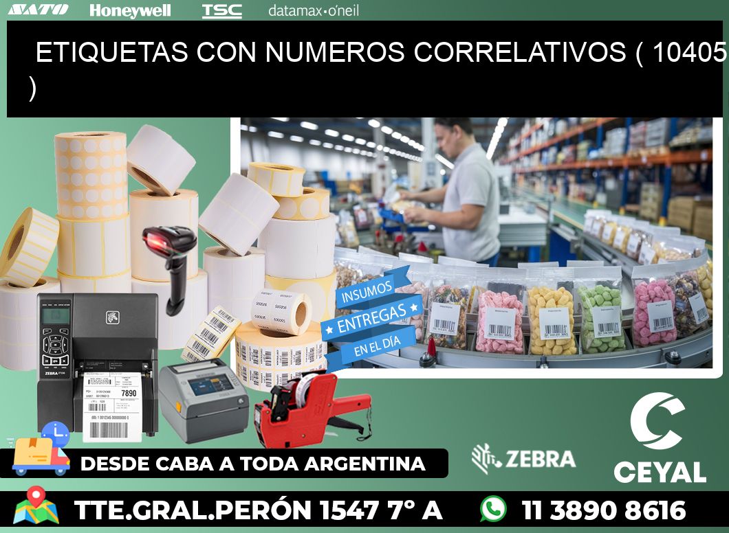 ETIQUETAS CON NUMEROS CORRELATIVOS ( 10405 )