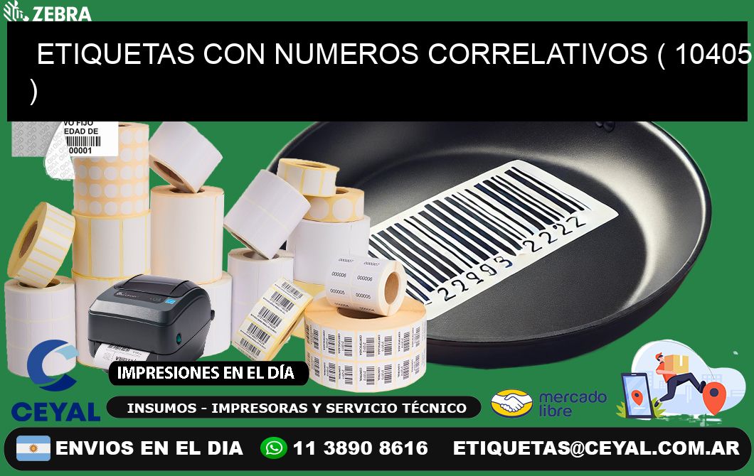 ETIQUETAS CON NUMEROS CORRELATIVOS ( 10405 )