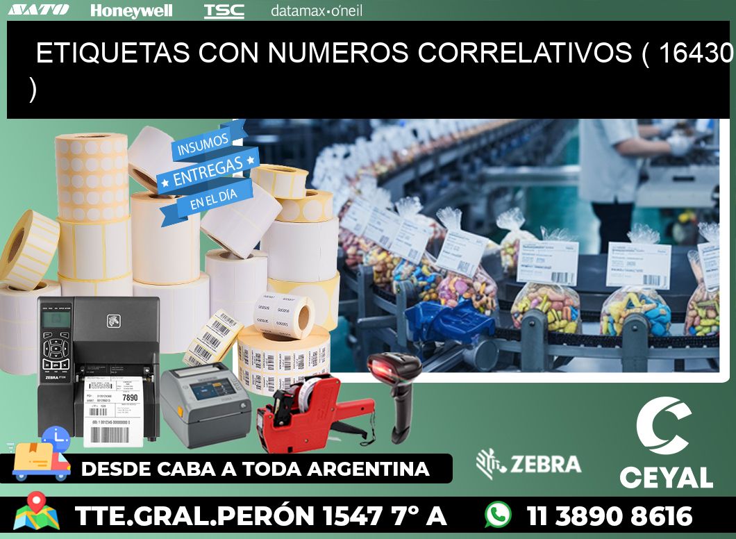 ETIQUETAS CON NUMEROS CORRELATIVOS ( 16430 )