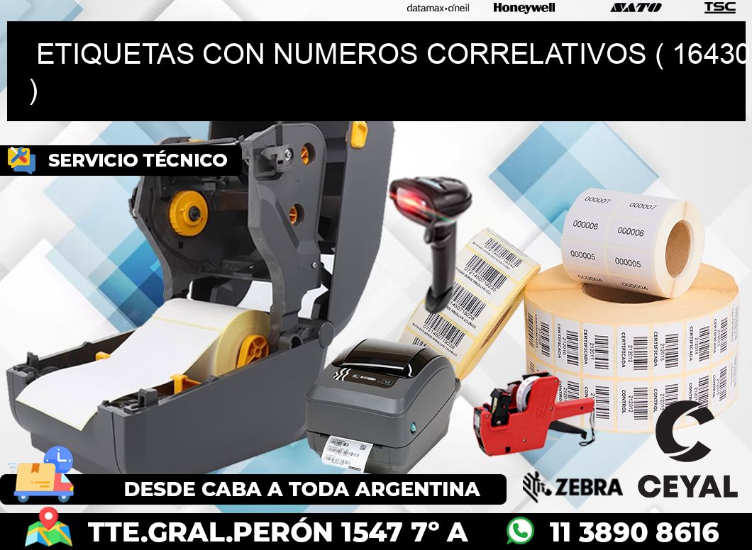 ETIQUETAS CON NUMEROS CORRELATIVOS ( 16430 )