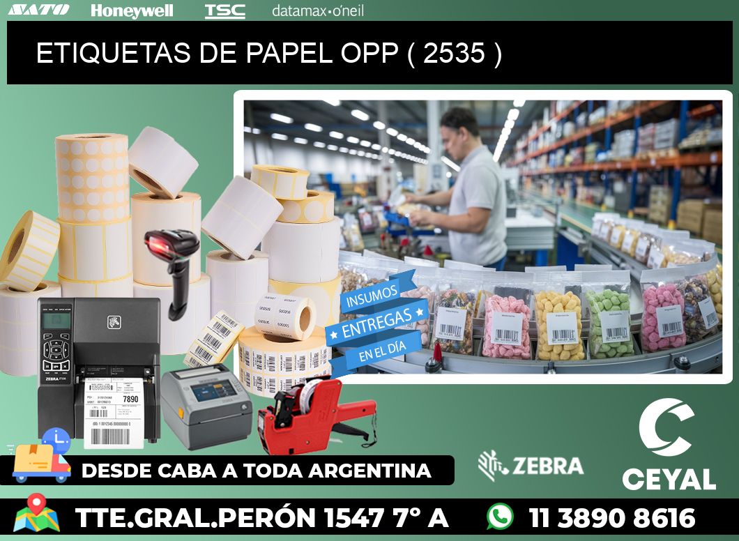 ETIQUETAS DE PAPEL OPP ( 2535 )