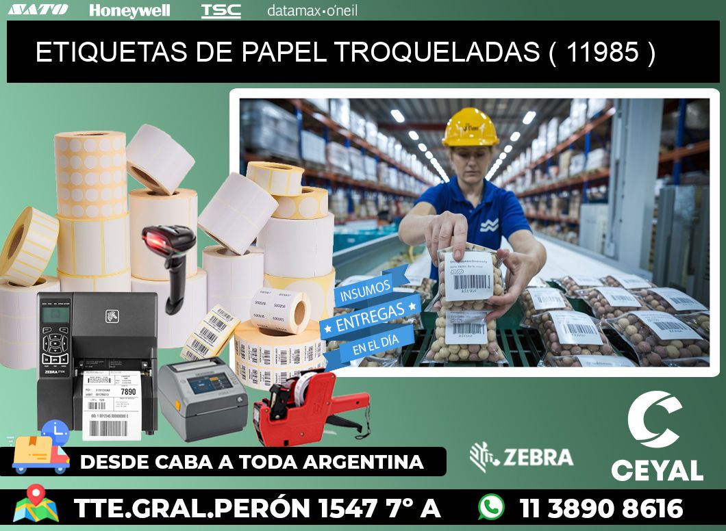 ETIQUETAS DE PAPEL TROQUELADAS ( 11985 )