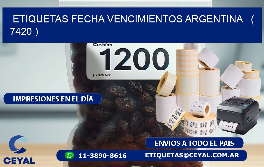 ETIQUETAS FECHA VENCIMIENTOS ARGENTINA   ( 7420 )