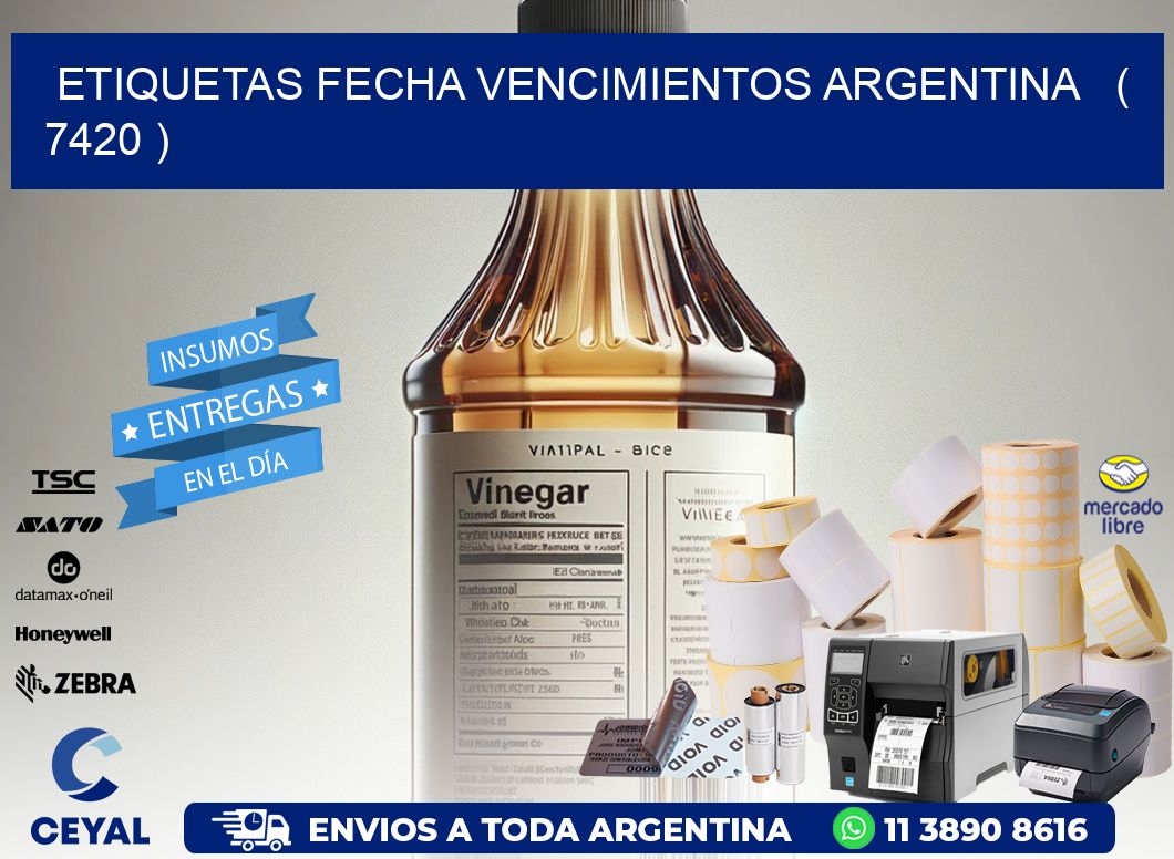 ETIQUETAS FECHA VENCIMIENTOS ARGENTINA   ( 7420 )