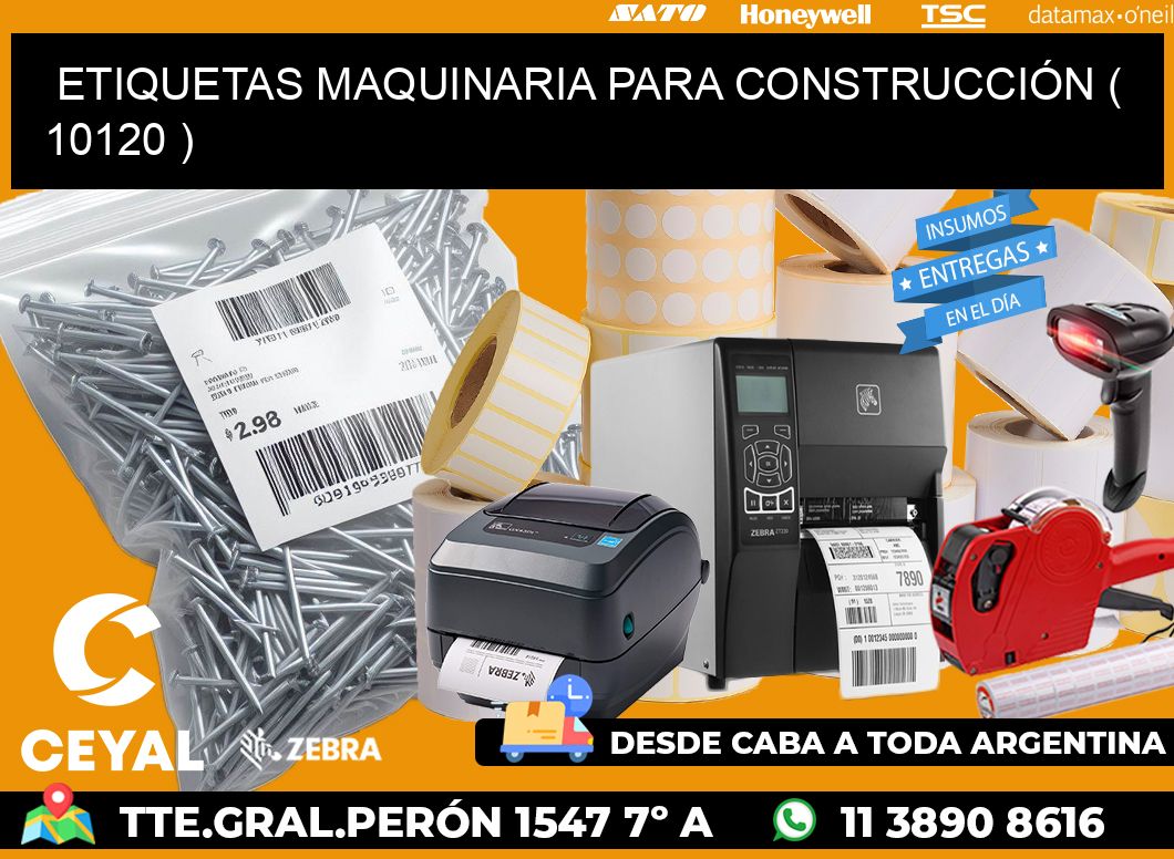 ETIQUETAS MAQUINARIA PARA CONSTRUCCIÓN ( 10120 )