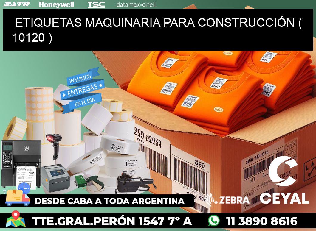 ETIQUETAS MAQUINARIA PARA CONSTRUCCIÓN ( 10120 )