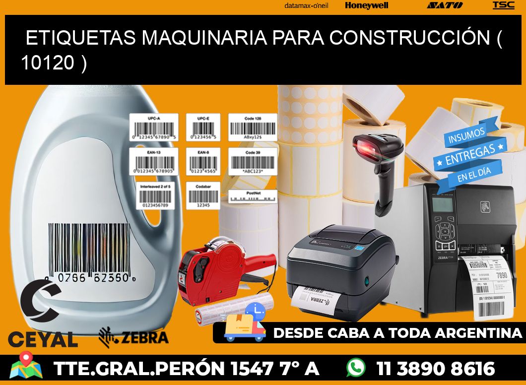 ETIQUETAS MAQUINARIA PARA CONSTRUCCIÓN ( 10120 )