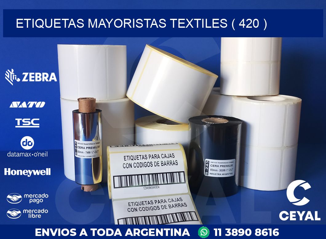 ETIQUETAS MAYORISTAS TEXTILES ( 420 )