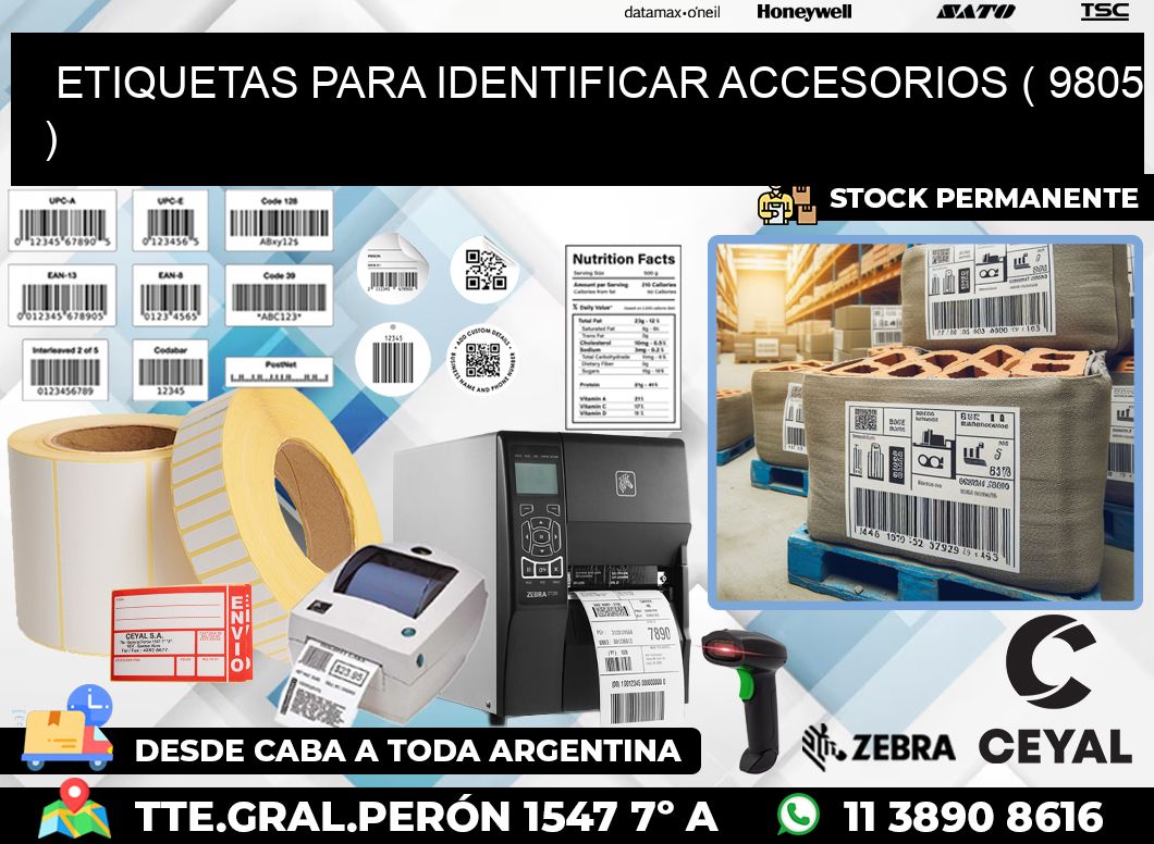 ETIQUETAS PARA IDENTIFICAR ACCESORIOS ( 9805 )