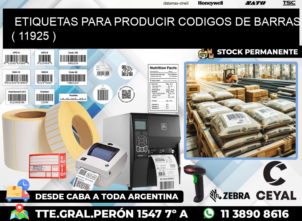 ETIQUETAS PARA PRODUCIR CODIGOS DE BARRAS ( 11925 )