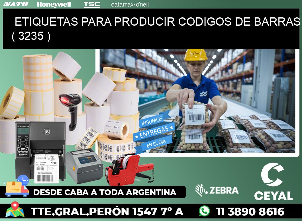 ETIQUETAS PARA PRODUCIR CODIGOS DE BARRAS ( 3235 )