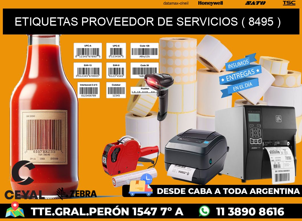 ETIQUETAS PROVEEDOR DE SERVICIOS ( 8495 )