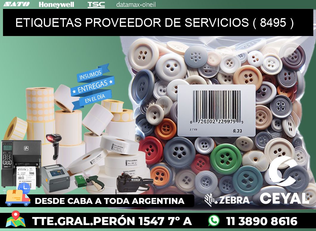 ETIQUETAS PROVEEDOR DE SERVICIOS ( 8495 )