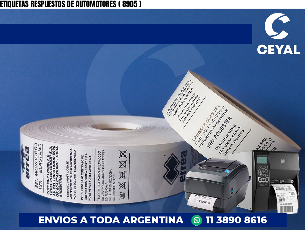 ETIQUETAS RESPUESTOS DE AUTOMOTORES ( 8905 )