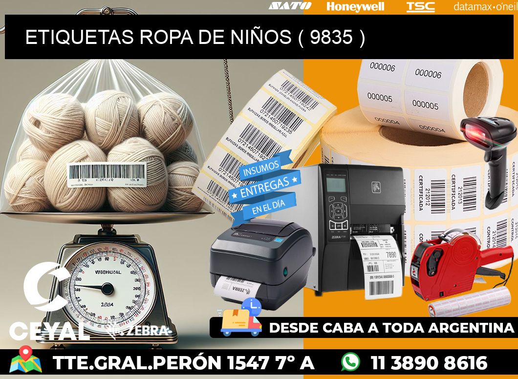 ETIQUETAS ROPA DE NIÑOS ( 9835 )