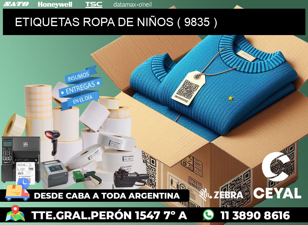 ETIQUETAS ROPA DE NIÑOS ( 9835 )