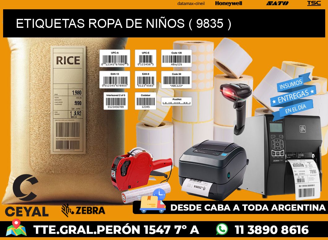 ETIQUETAS ROPA DE NIÑOS ( 9835 )