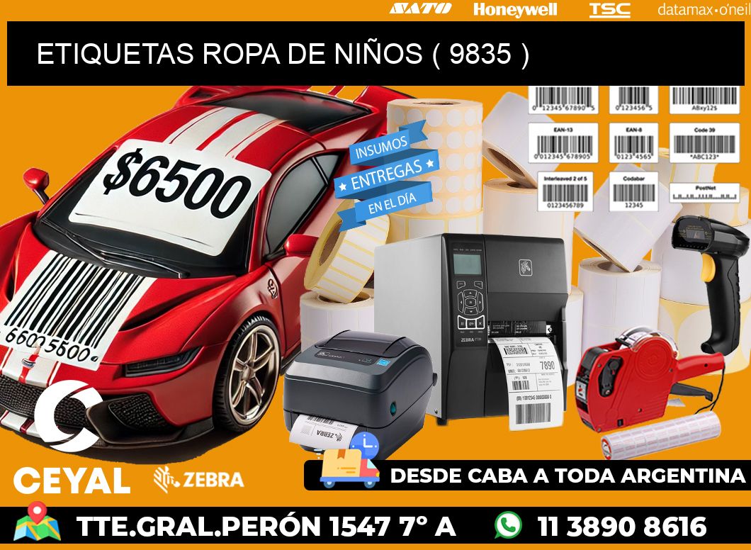 ETIQUETAS ROPA DE NIÑOS ( 9835 )