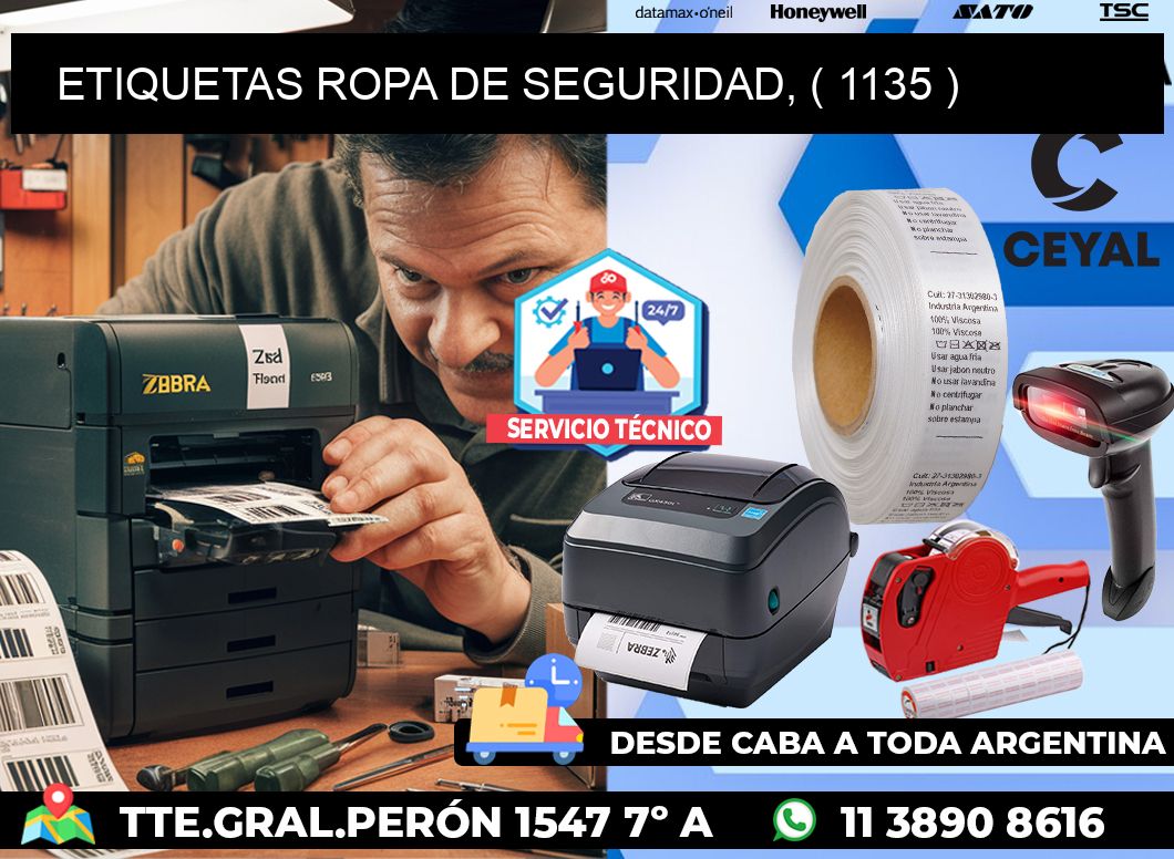 ETIQUETAS ROPA DE SEGURIDAD, ( 1135 )