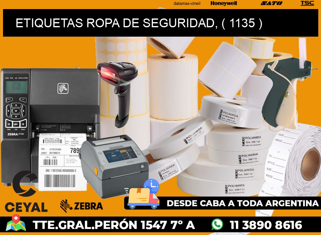 ETIQUETAS ROPA DE SEGURIDAD, ( 1135 )