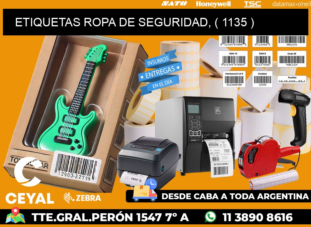 ETIQUETAS ROPA DE SEGURIDAD, ( 1135 )