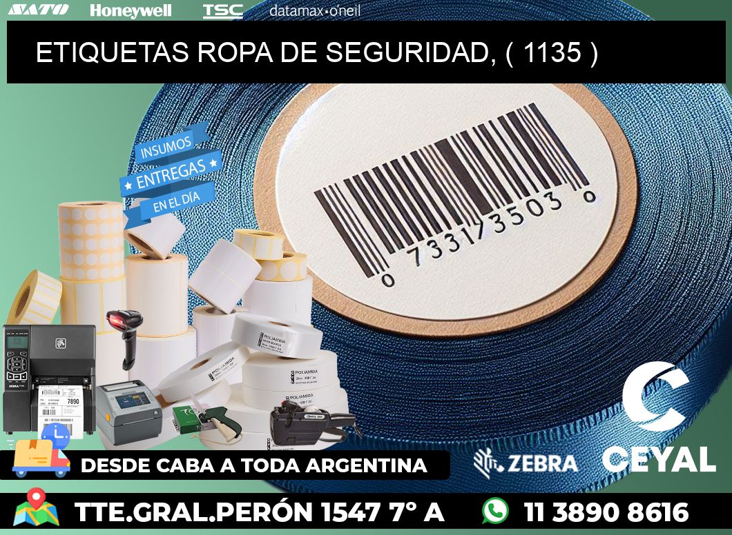 ETIQUETAS ROPA DE SEGURIDAD, ( 1135 )