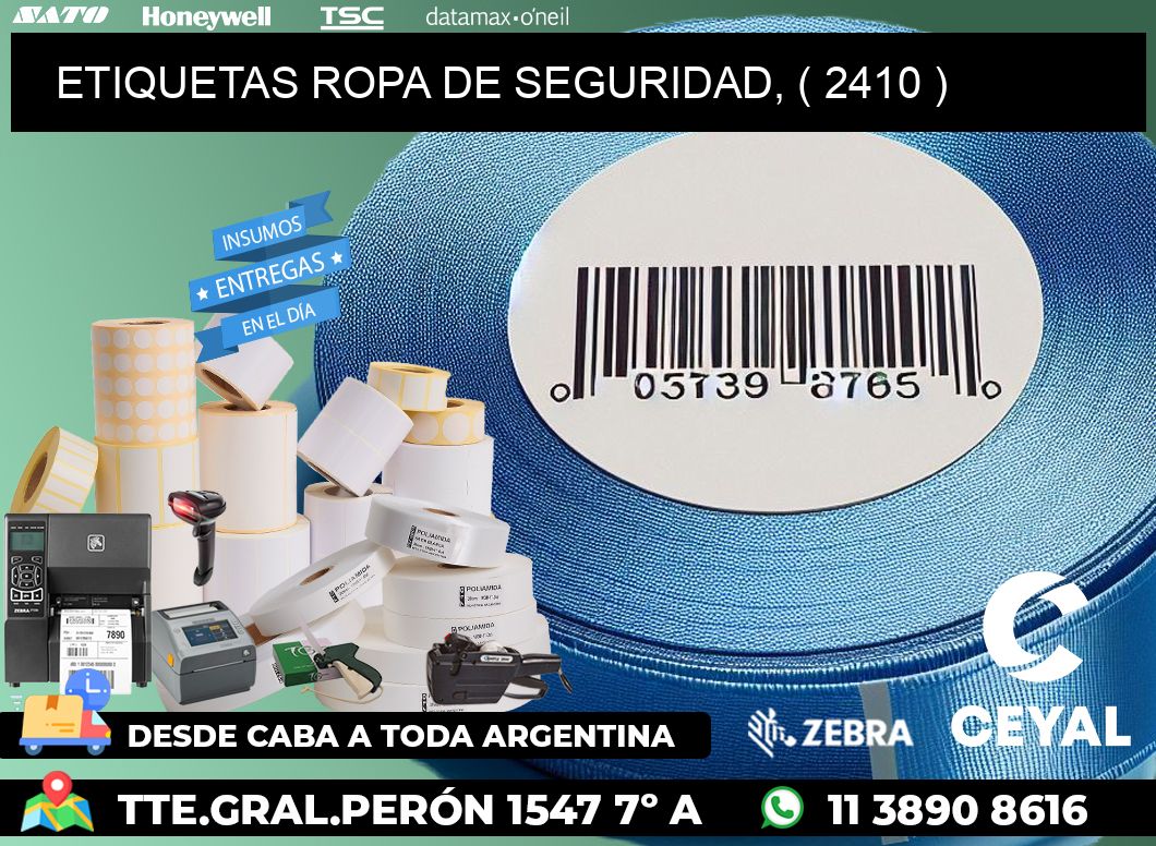 ETIQUETAS ROPA DE SEGURIDAD, ( 2410 )