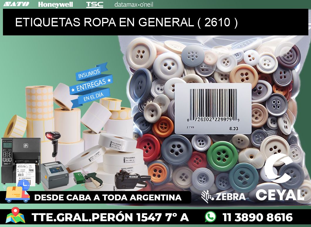 ETIQUETAS ROPA EN GENERAL ( 2610 )