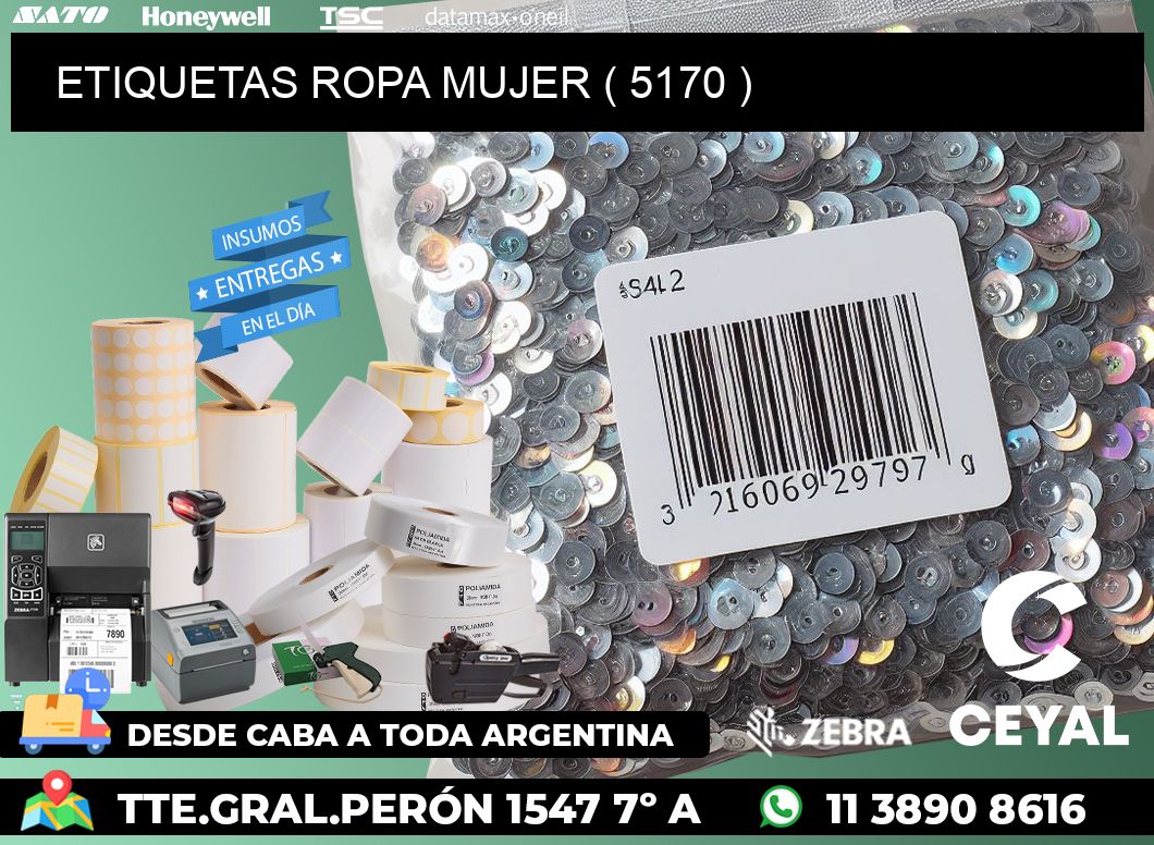 ETIQUETAS ROPA MUJER ( 5170 )