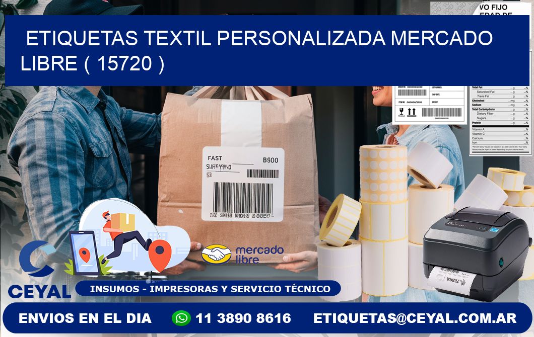 ETIQUETAS TEXTIL PERSONALIZADA MERCADO LIBRE ( 15720 )