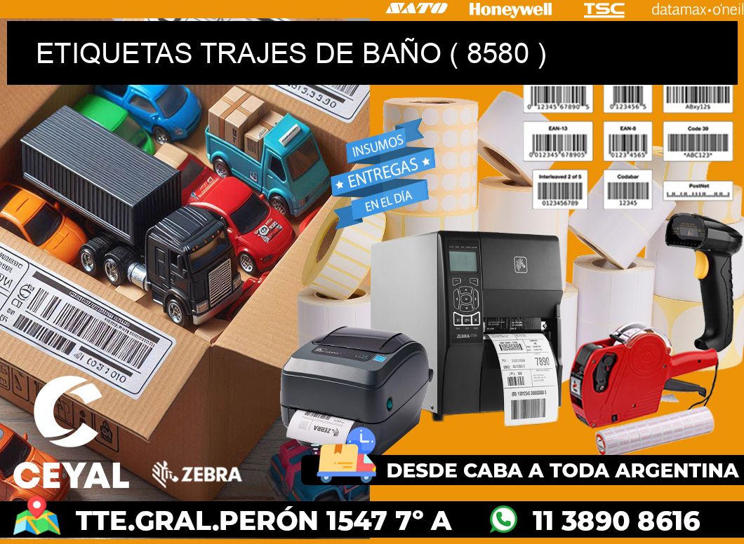 ETIQUETAS TRAJES DE BAÑO ( 8580 )