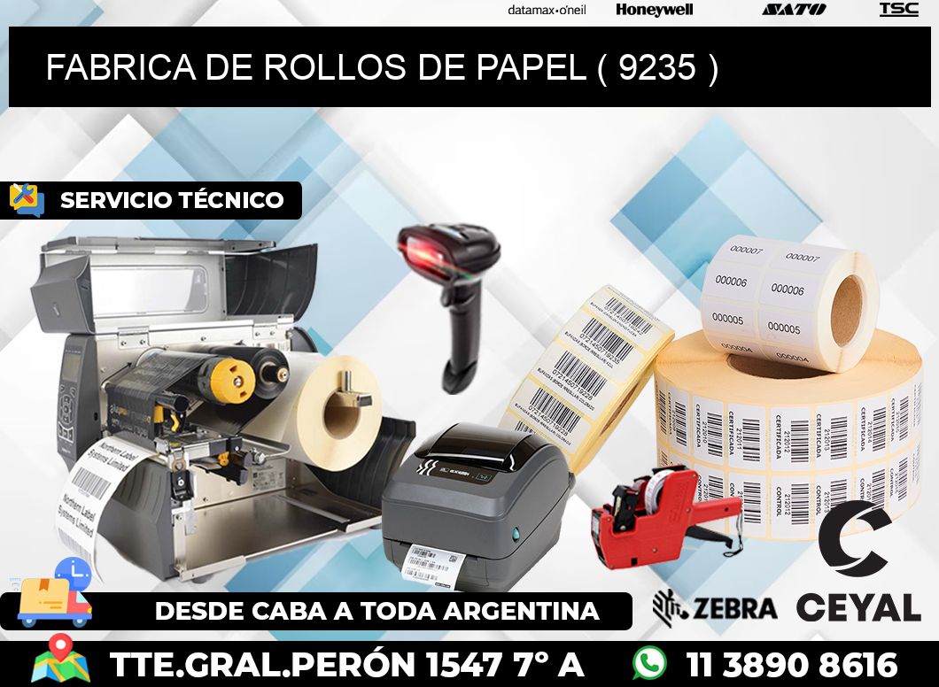 FABRICA DE ROLLOS DE PAPEL ( 9235 )