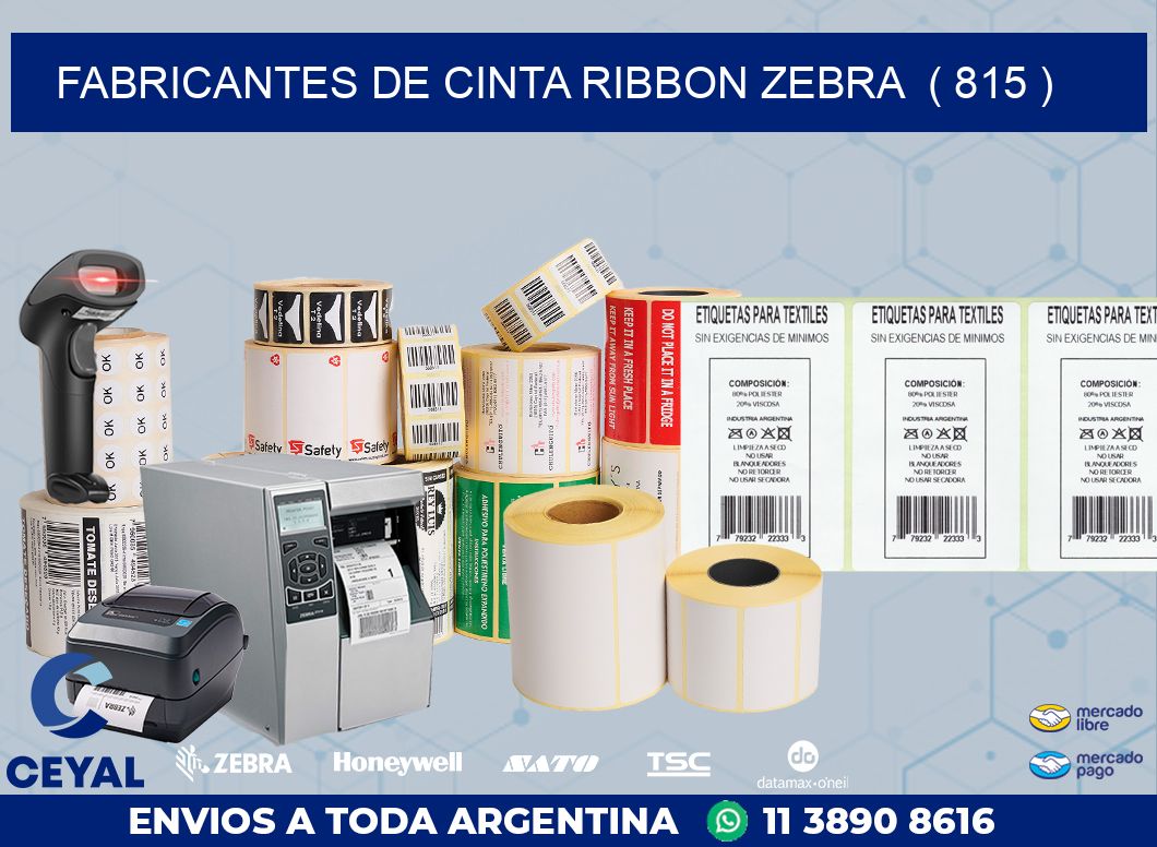 FABRICANTES DE CINTA RIBBON ZEBRA  ( 815 )