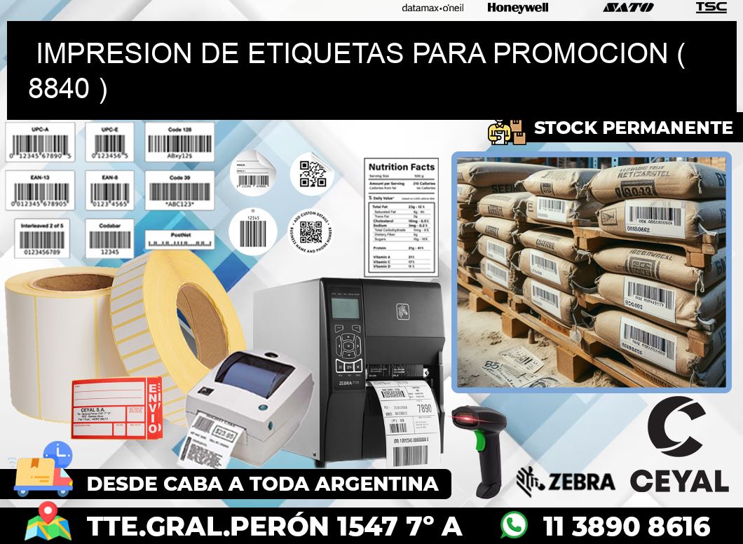 IMPRESION DE ETIQUETAS PARA PROMOCION ( 8840 )